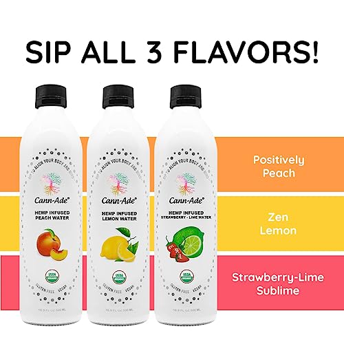 Cann-Ade® Organic Adaptogenic Water, Peach Flavor
