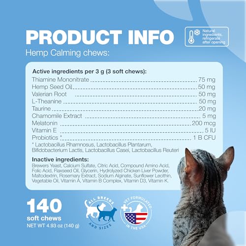Hemp Cat Calming Treats - Melatonin Chews