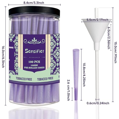100 Pack King Size Purple Pre-Rolled Cones