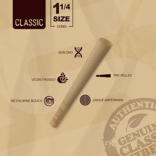 RAW Classic 1-1/4 Pre-Rolled Cone 50 Pack