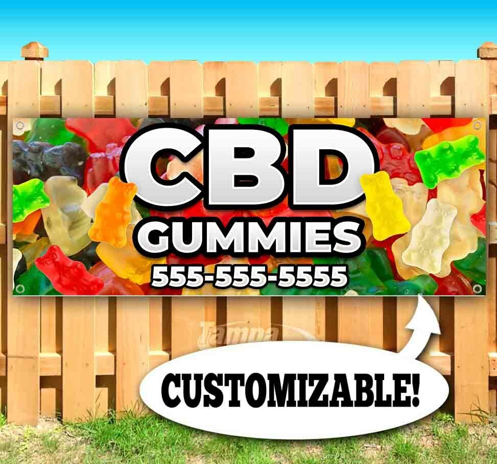 CBD Gummies Advertising Vinyl Banner - Multiple Sizes