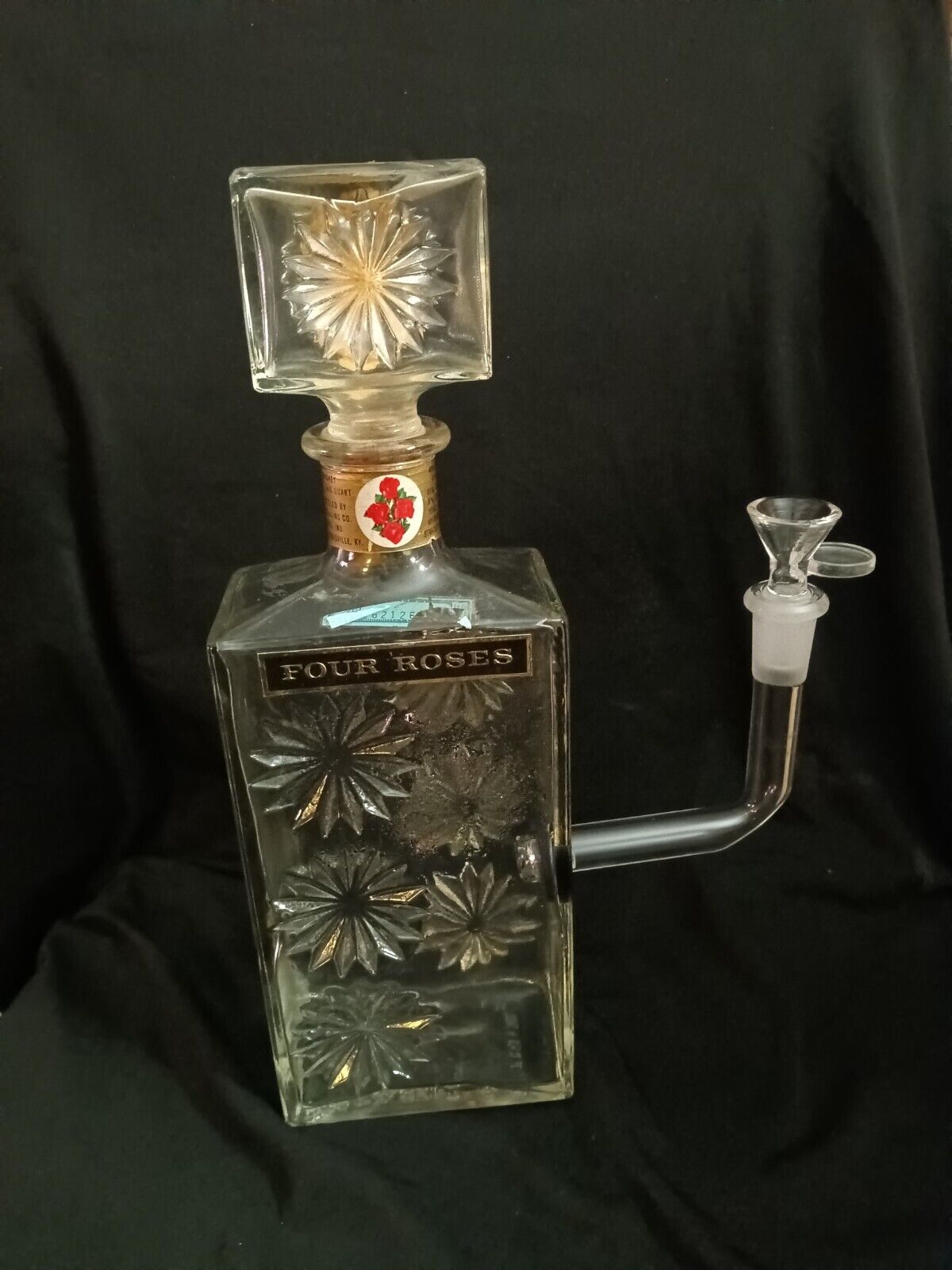 Vintage Four Roses Bourbon Bottle Bong Lamp