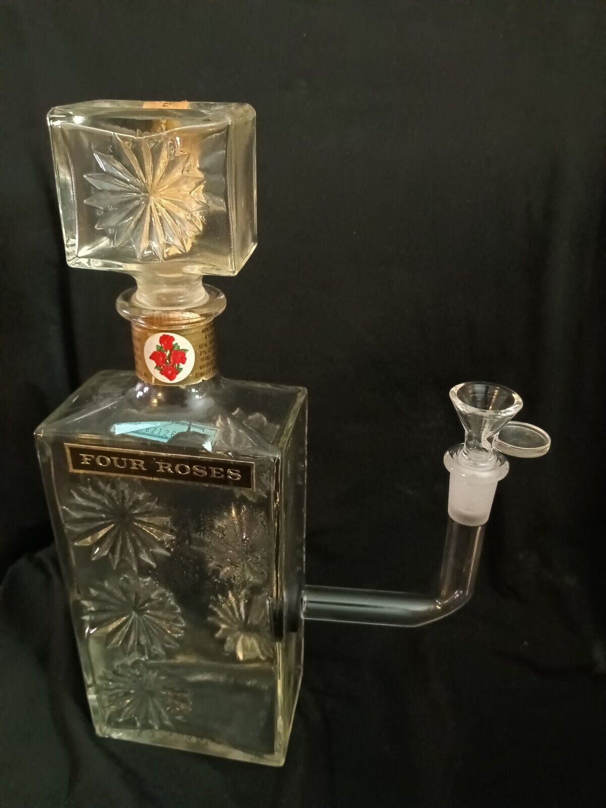 Vintage Four Roses Bourbon Bottle Bong Lamp