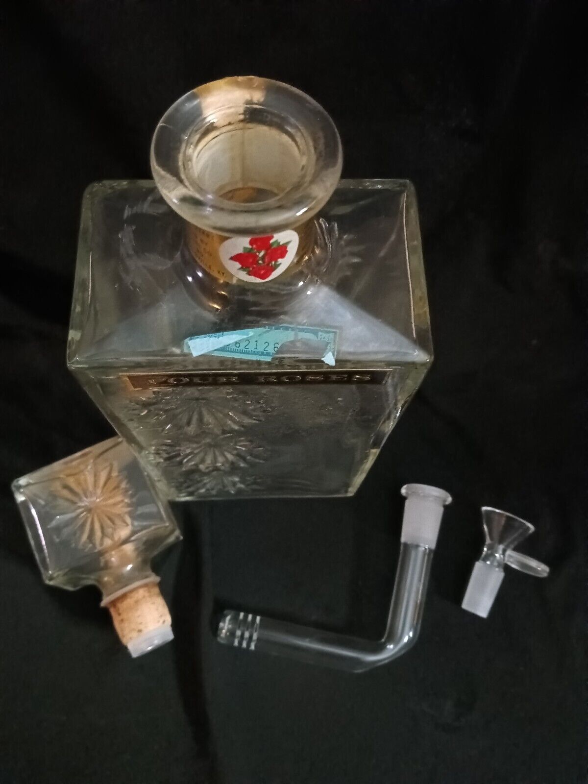 Vintage Four Roses Bourbon Bottle Bong Lamp