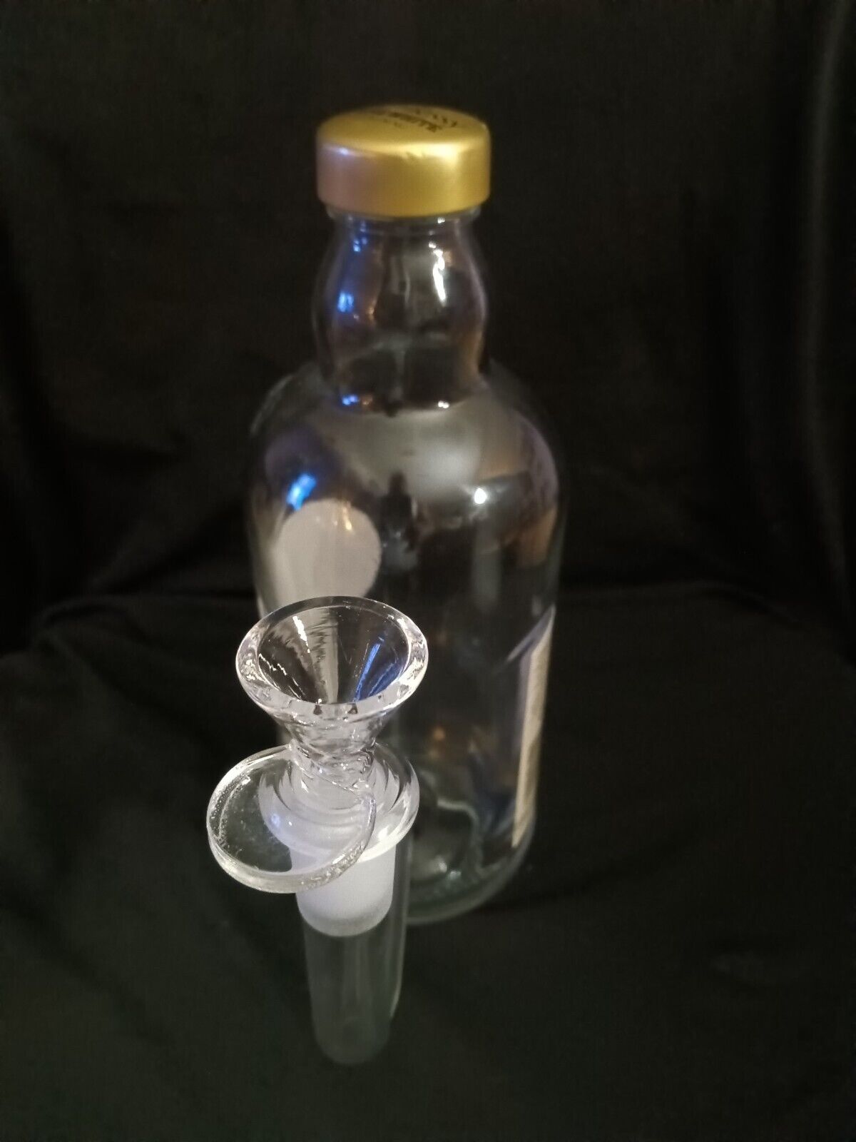 White Hennessy Glass Bong Hookah Pipe