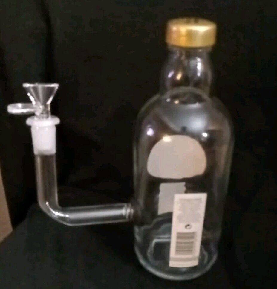 White Hennessy Glass Bong Hookah Pipe