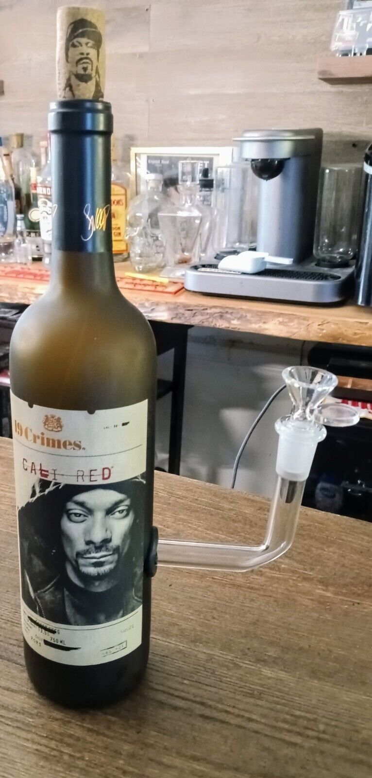 Snoop Cali Red Wine Bottle Bong Lamp
