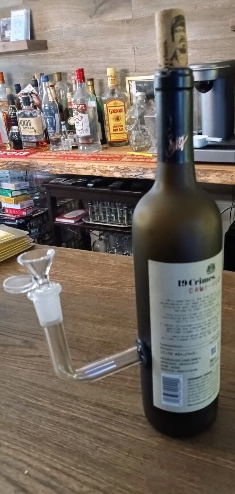 Snoop Cali Red Wine Bottle Bong Lamp
