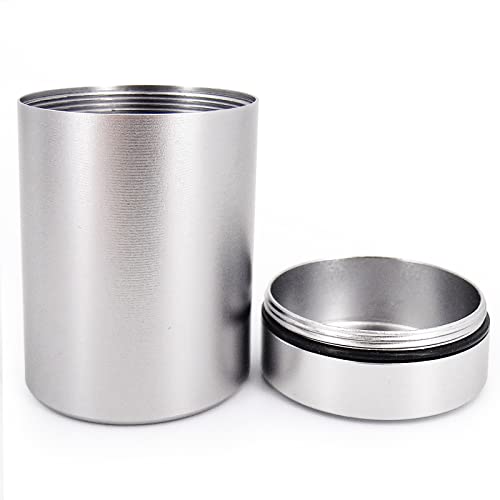 Airtight Aluminum Storage Jars 2-Pack - Black & Silver