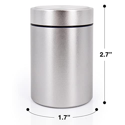 Airtight Aluminum Storage Jars 2-Pack - Black & Silver