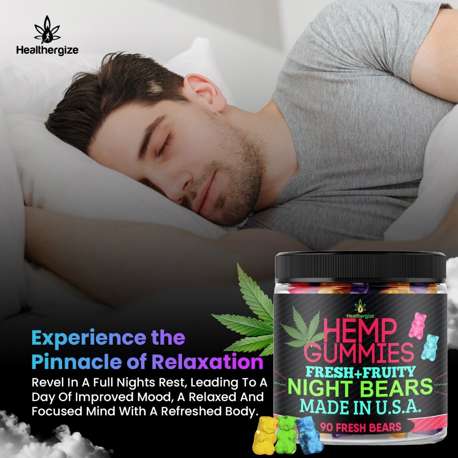 Large CBD Gummy Bears for Stress and Sleep