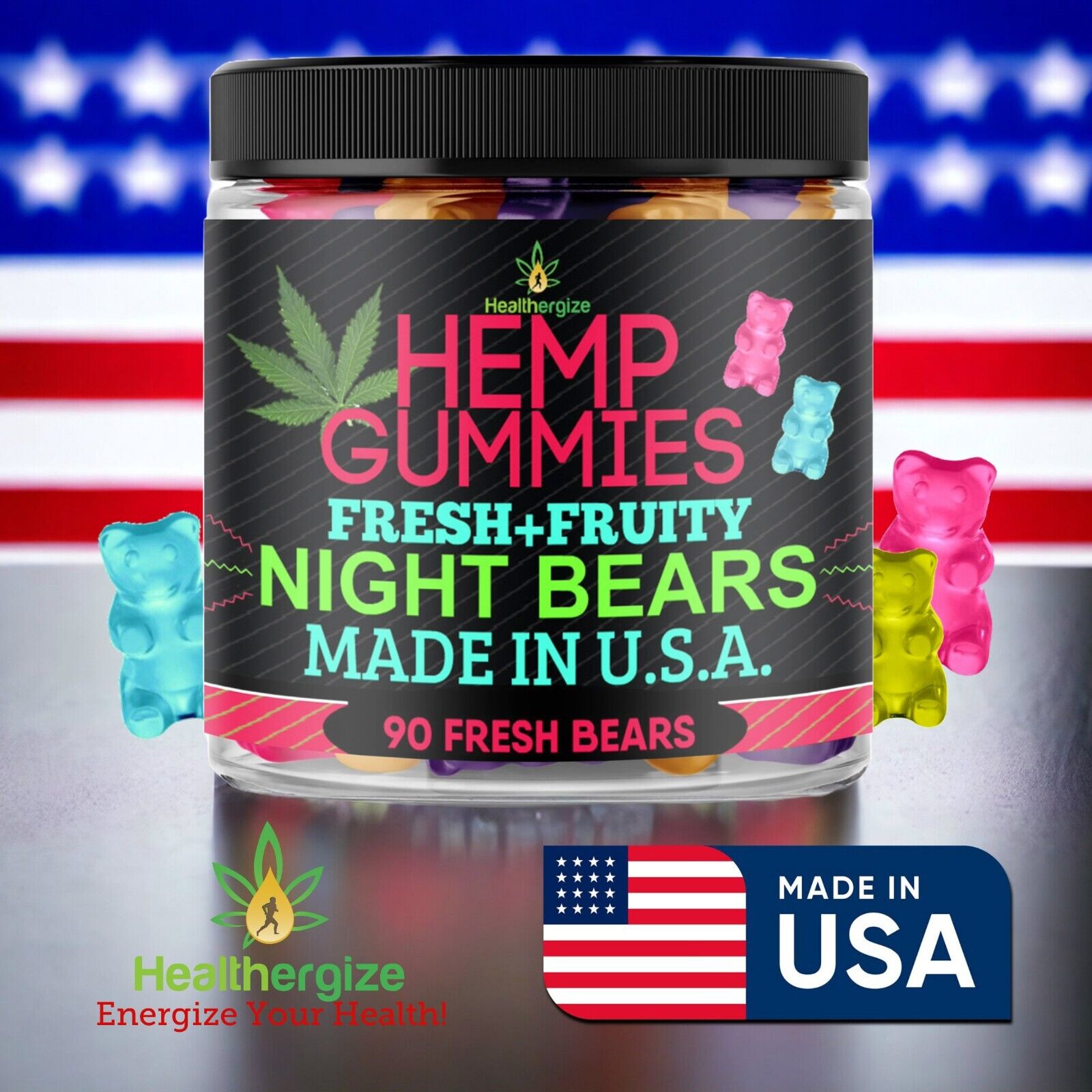 Large CBD Gummy Bears for Stress and Sleep