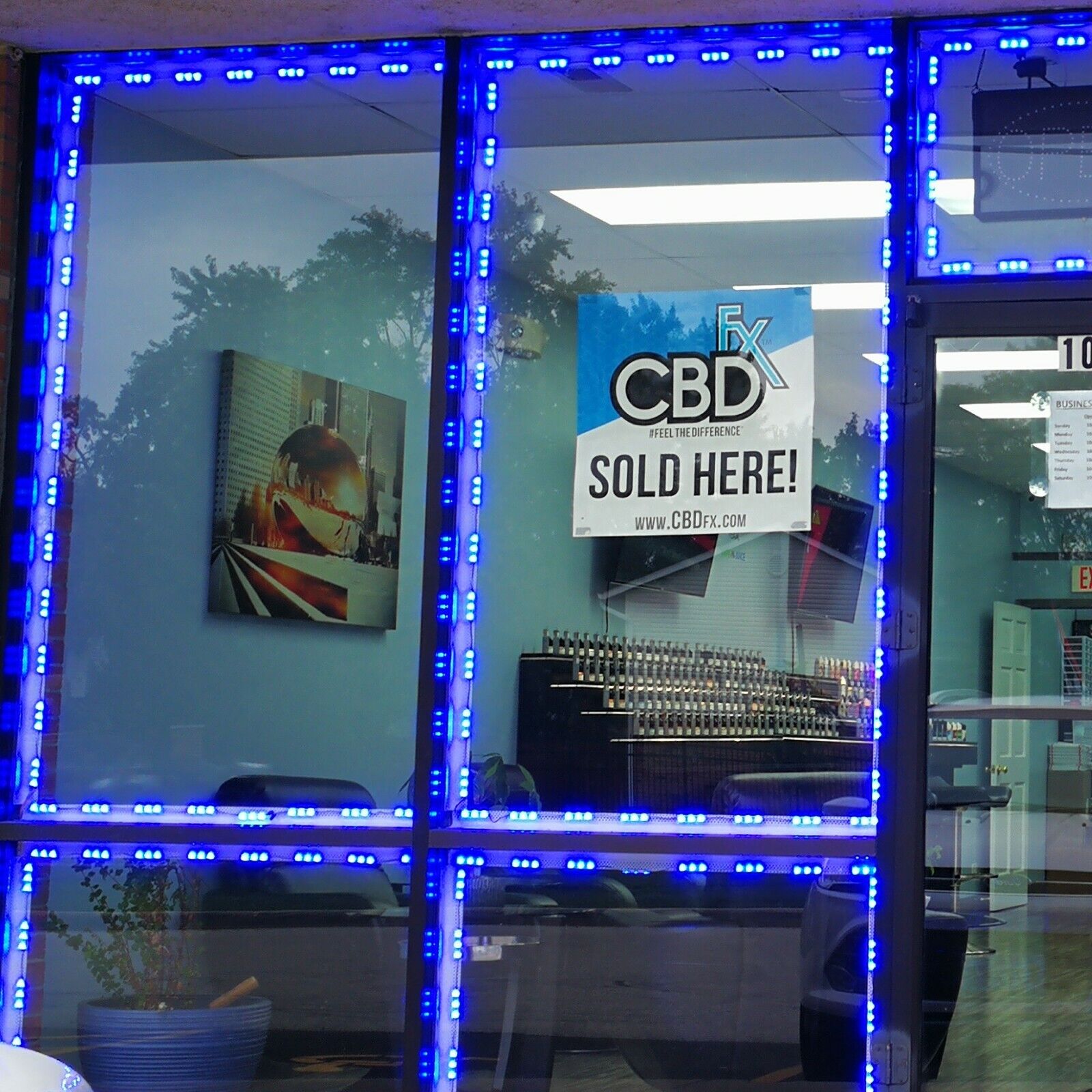 Blue LED Light for CBD Vapor Retail Store
