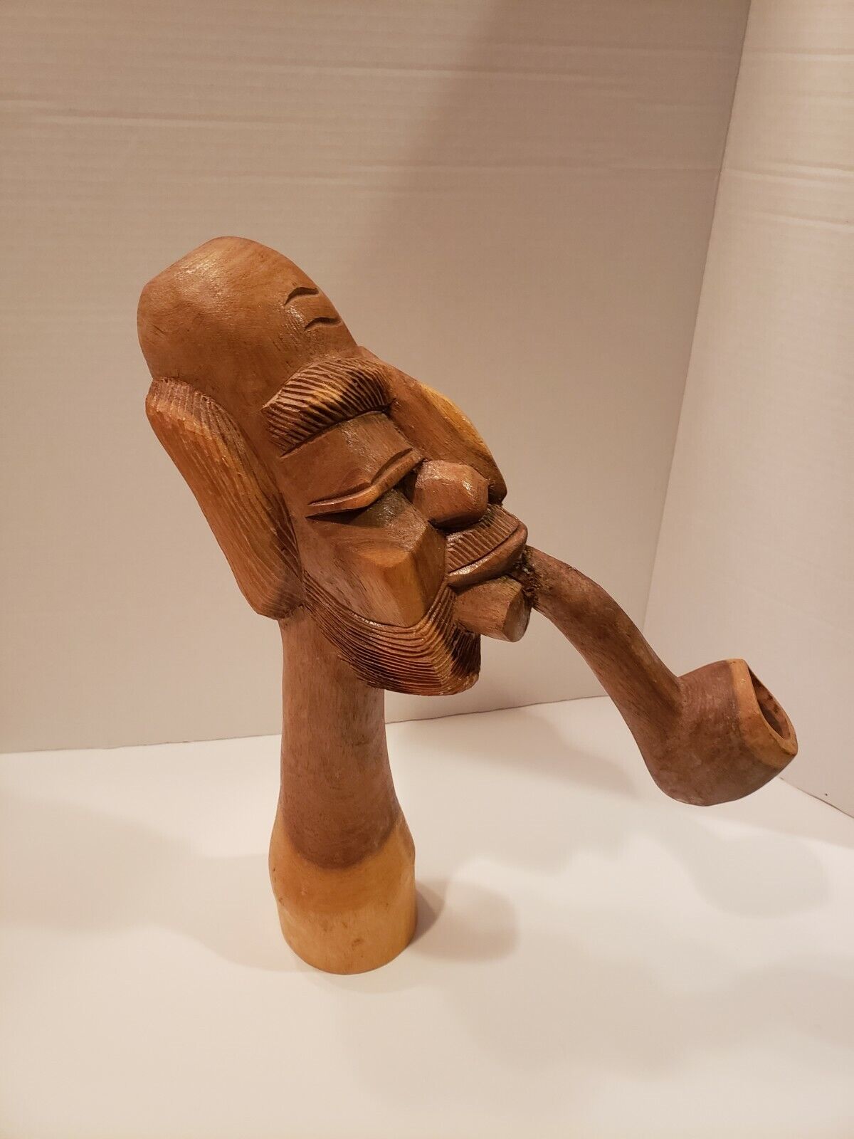 Bahamas Wooden Carved Face Smoking Pipe Decor