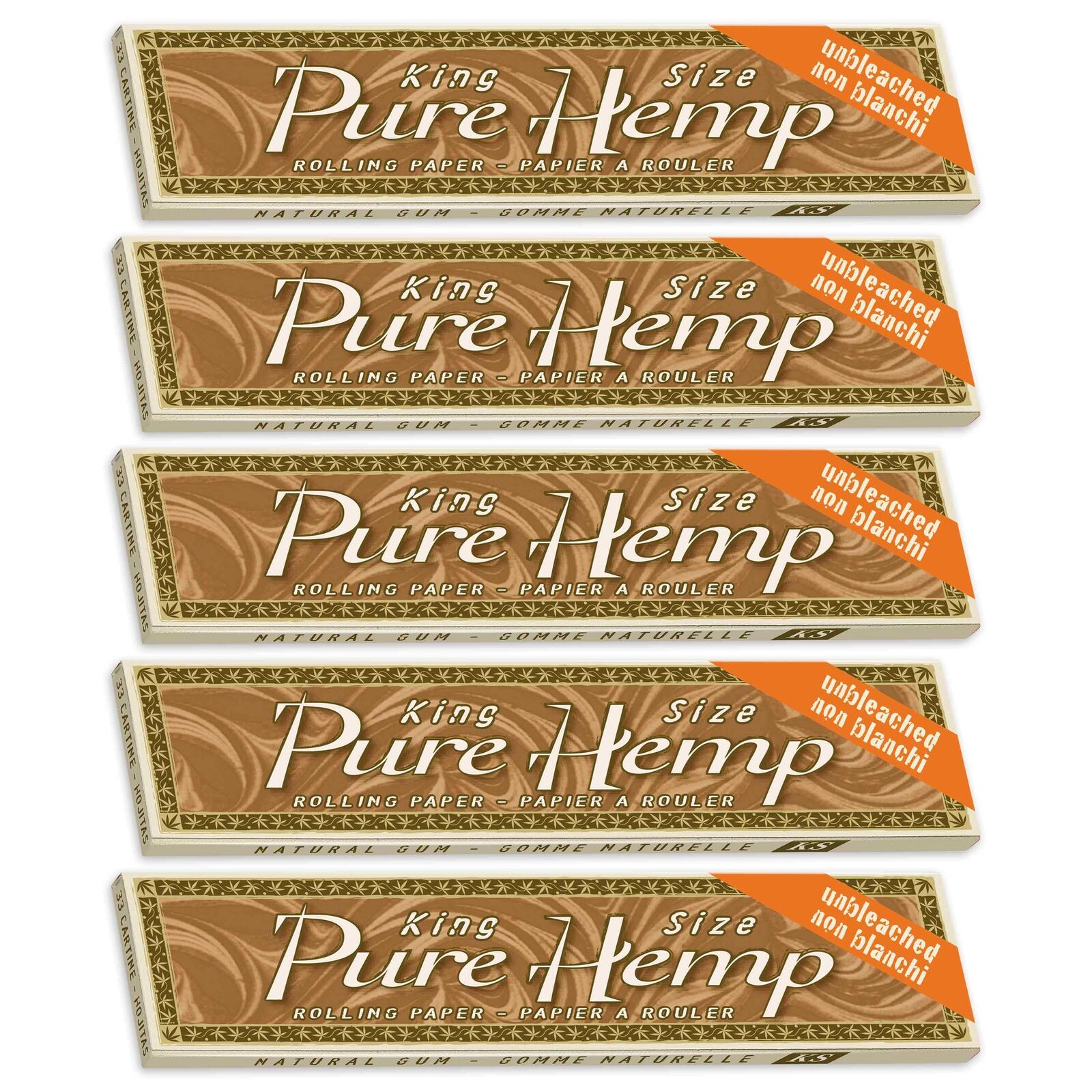 Unbleached King Size Hemp Rolling Papers (5 Pack)