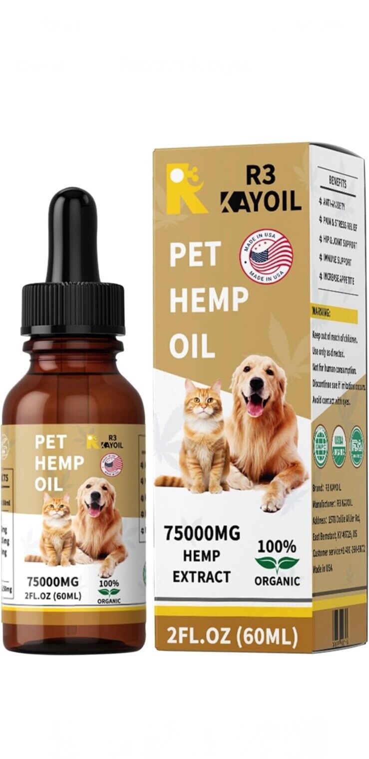 Organic Hemp Oil for Pet Anxiety & Pain Relief