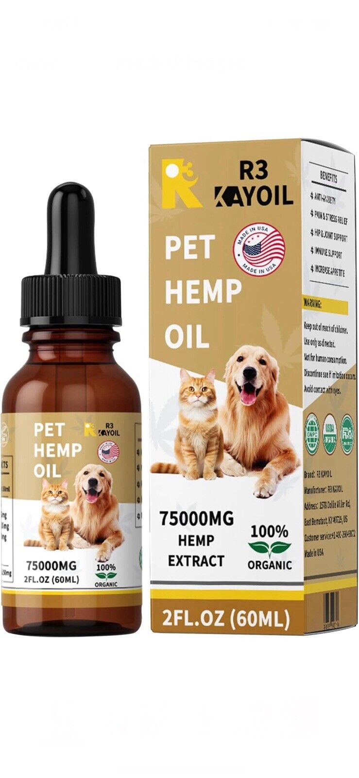 Organic Hemp Oil for Pet Anxiety & Pain Relief