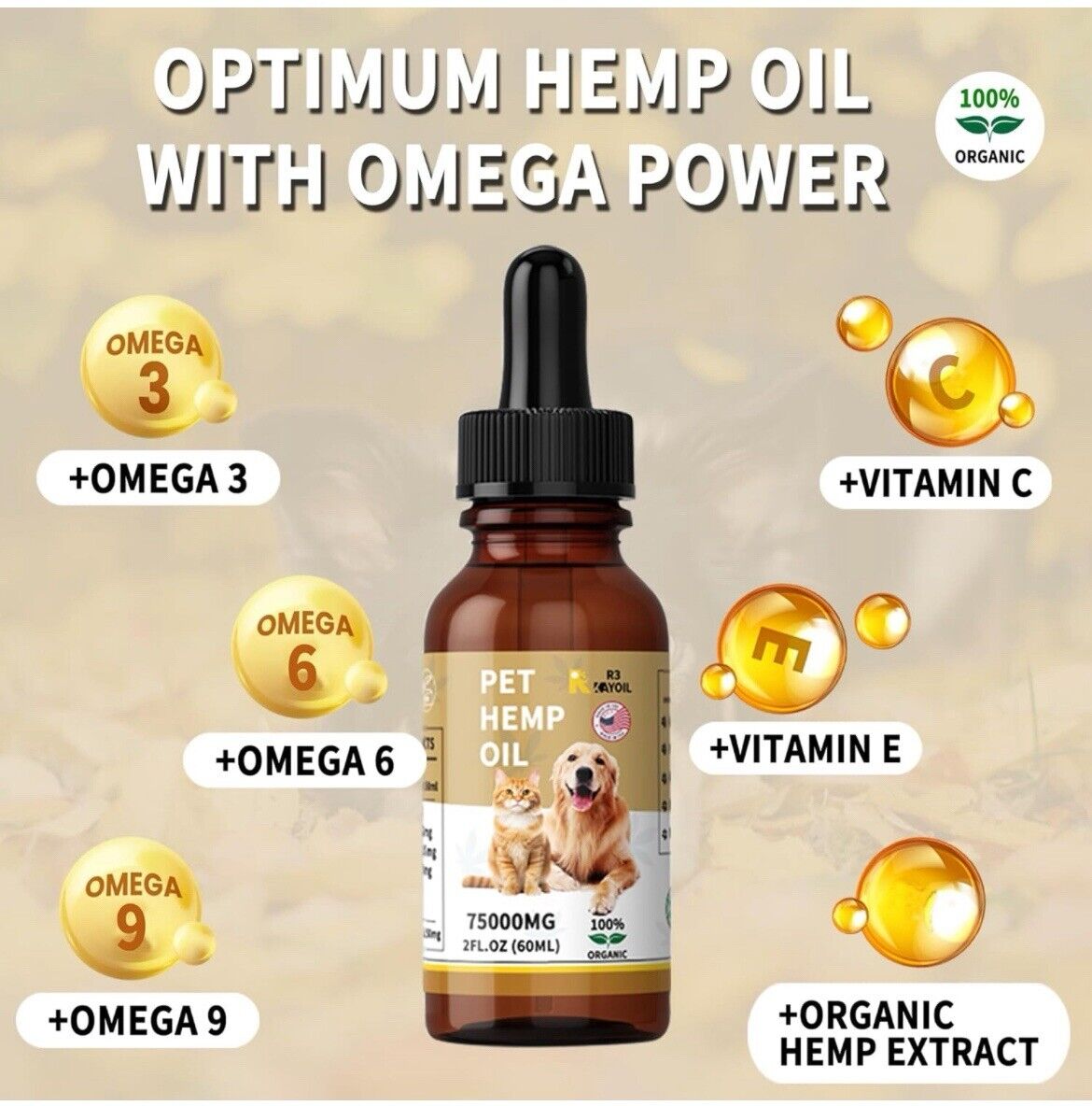 Organic Hemp Oil for Pet Anxiety & Pain Relief