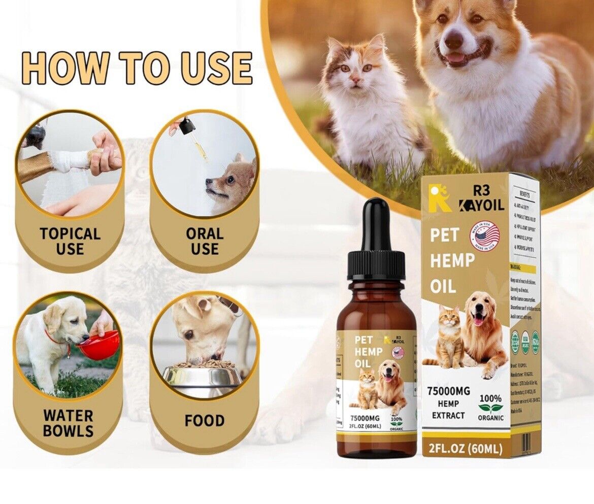 Organic Hemp Oil for Pet Anxiety & Pain Relief