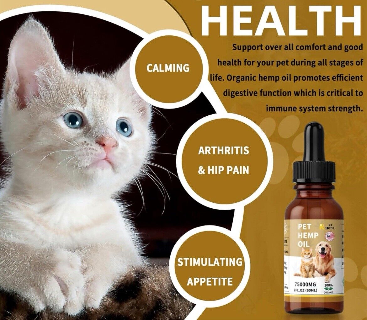 Organic Hemp Oil for Pet Anxiety & Pain Relief