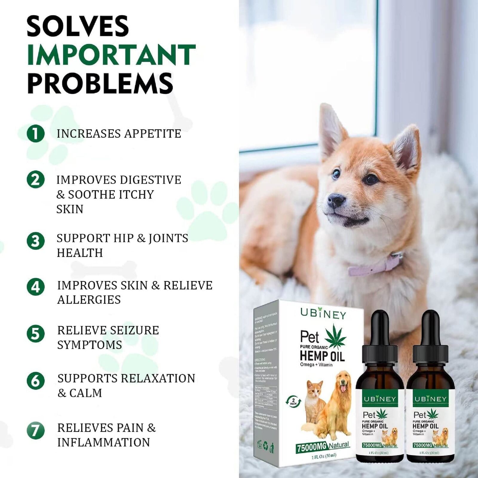 Organic Hemp Oil for Dogs and Cats - 2-Pack