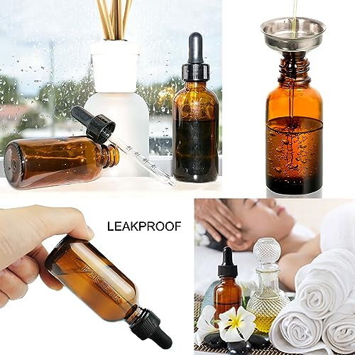 6 Pack Amber Glass Tincture Bottles with Droppers