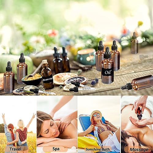 6 Pack Amber Glass Tincture Bottles with Droppers