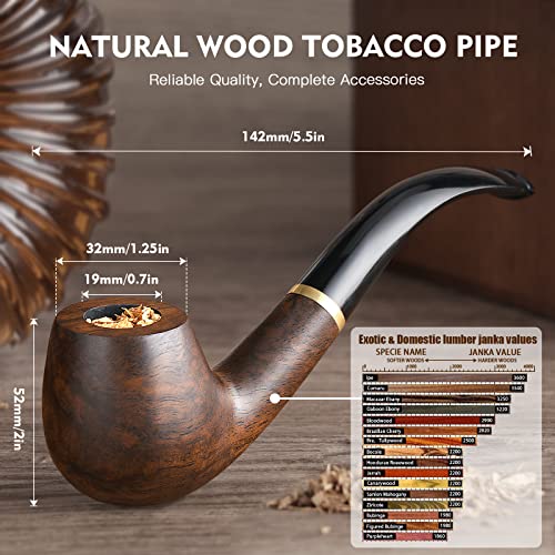 Handmade Ebony Wood Tobacco Pipe with Accessories