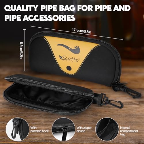 Handmade Ebony Wood Tobacco Pipe with Accessories