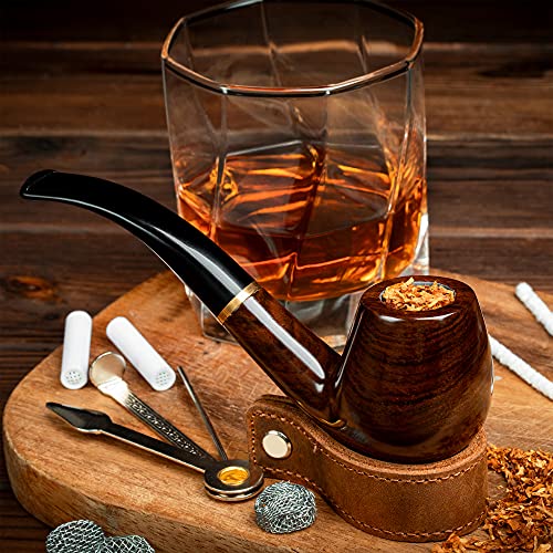 Handmade Tobacco Pipe & Waxed Canvas Roll Set