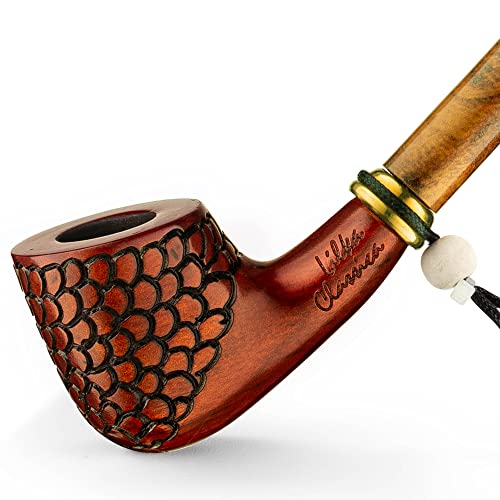 14" Churchwarden Pipe with Feathers & Beads