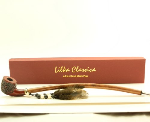 14" Churchwarden Pipe with Feathers & Beads