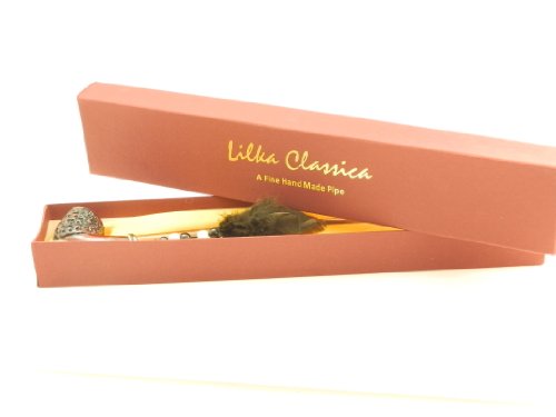 14" Churchwarden Pipe with Feathers & Beads