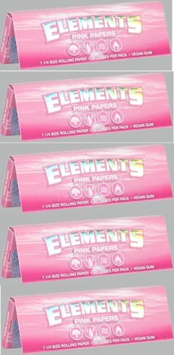 Elements Pink Rolling Paper 1 1/4 - 5 Booklets