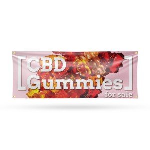 CBD Gummies Vinyl Banner with Metal Grommets