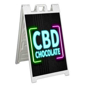 CBD Chocolate Neon Sidewalk Sign A-Frame 24x36