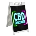 CBD Chocolate Neon Sidewalk Sign A-Frame 24x36