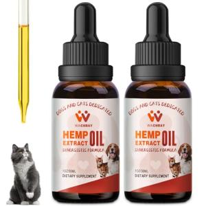 Calming Hemp Oil Drops for Pets - 2-Pack