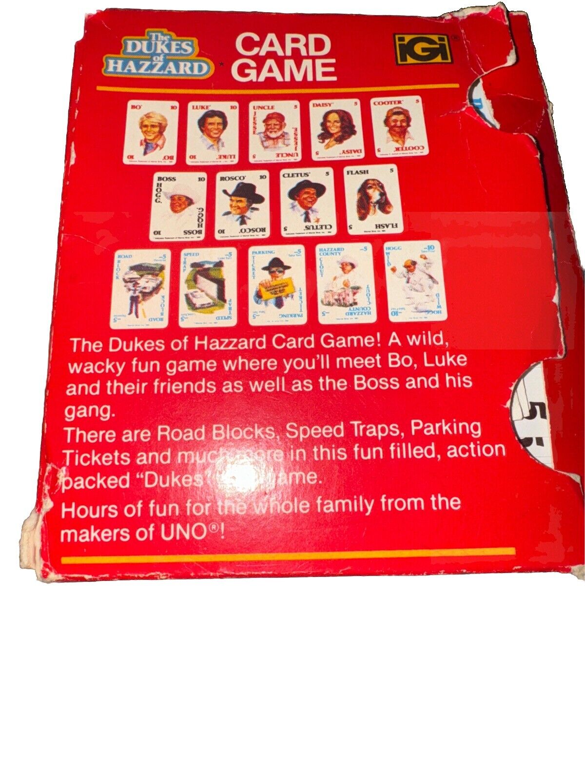 Dukes of Hazzard 1981 UNO Card Game