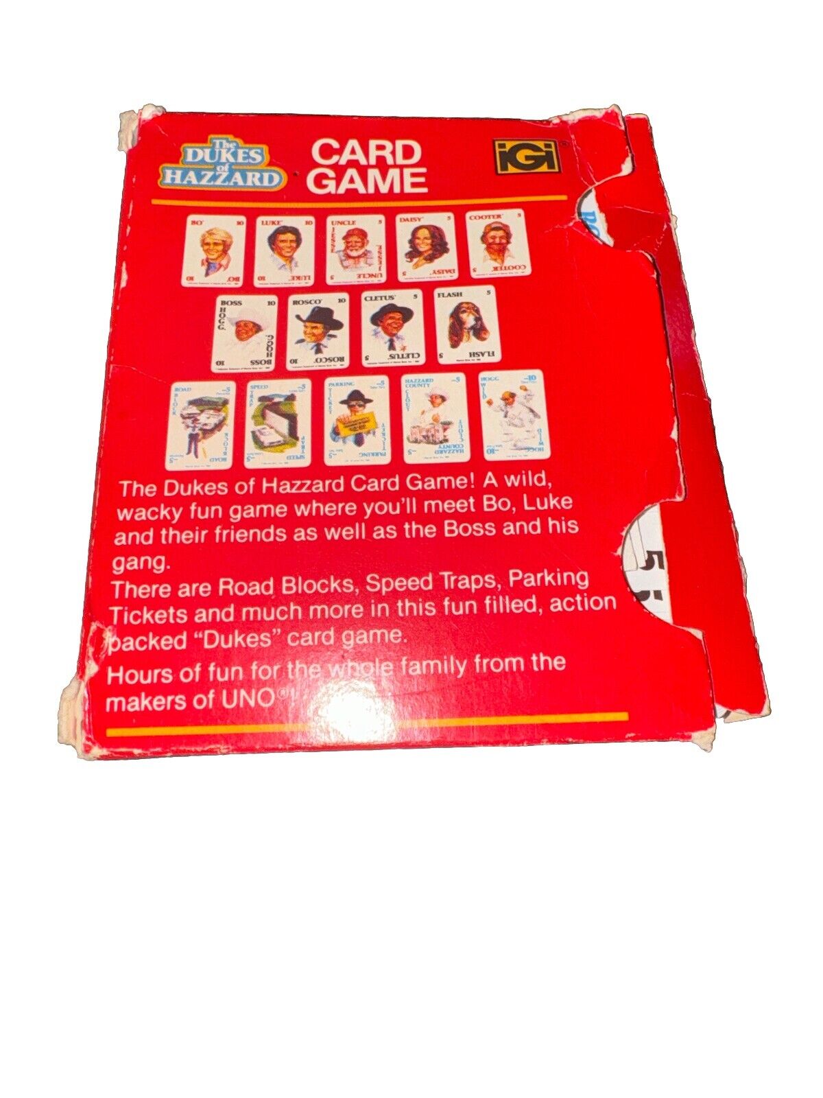Dukes of Hazzard 1981 UNO Card Game