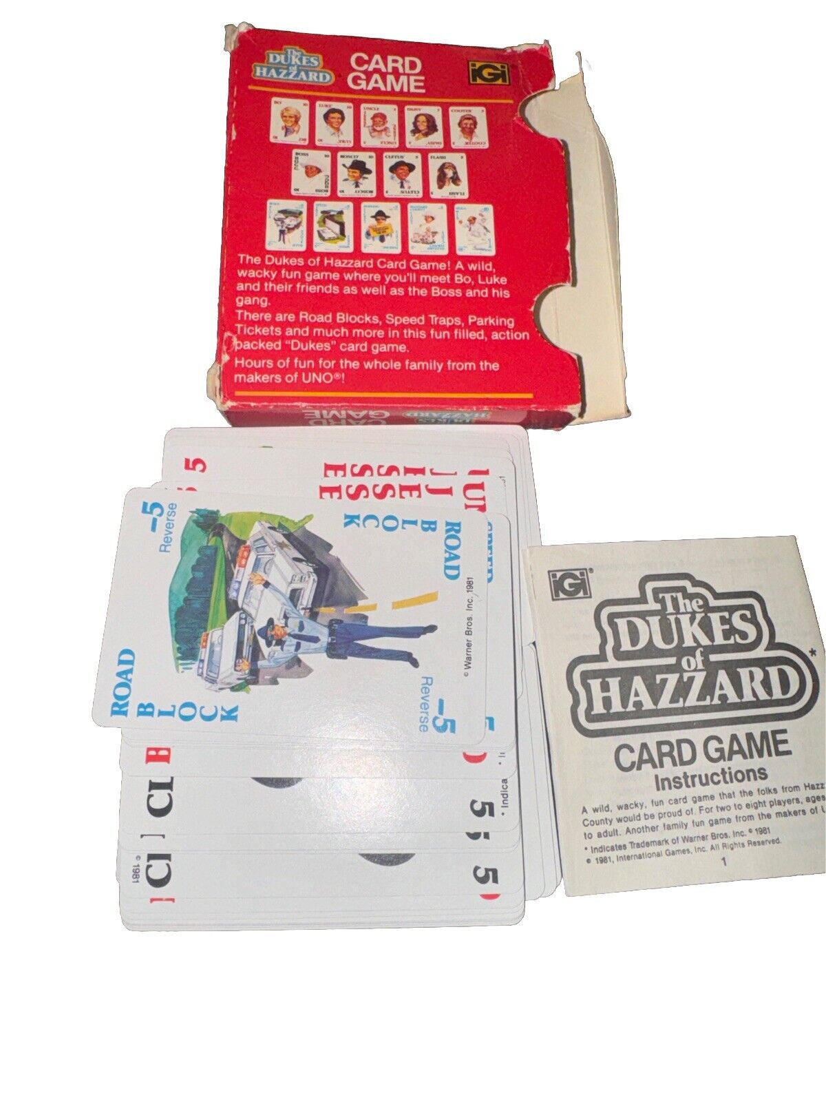 Dukes of Hazzard 1981 UNO Card Game