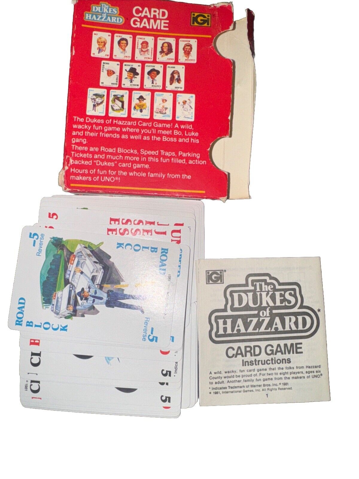 Dukes of Hazzard 1981 UNO Card Game