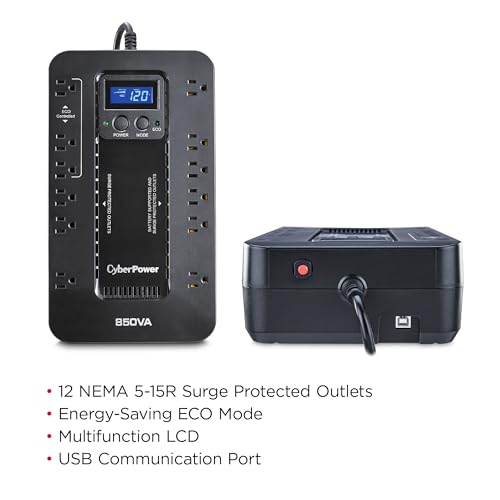 CyberPower EC850LCD Battery Backup & Surge Protector