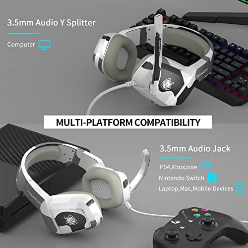 PHOINIKAS Camo Gaming Headset with Noise-Cancelling Mic