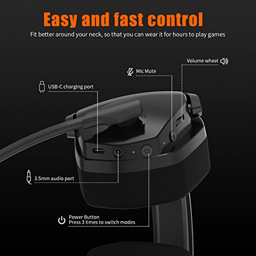NUBWO G06 Dual Wireless Gaming Headset - Orange
