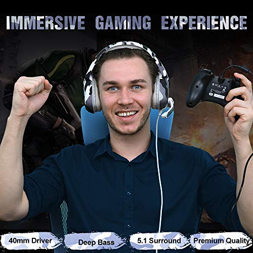 PHOINIKAS Camo Gaming Headset with Noise-Cancelling Mic