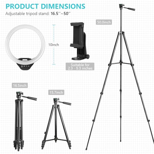 Sensyne 10'' Ring Light with Tripod and Phone Holder