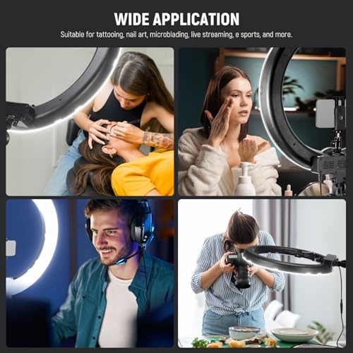NEEWER 18" Ring Light Kit with Stand & Phone Holder