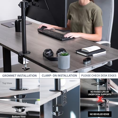 VIVO Adjustable Single Monitor Arm Desk Mount