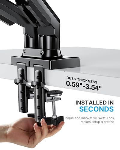 HUANUO Adjustable Dual Monitor Desk Mount Bracket